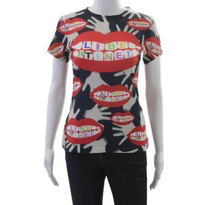 Libertine Womens Black Jersey Graphic T-Shirt Art Crew Neck Short Sleeve Size S